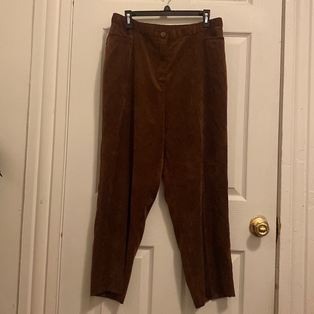 Brown Corduroy Plus Size Slacks